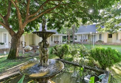 Manicured lawns and gardens