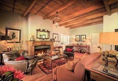 Homely lounge with fireplace