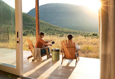 Dining deck overlooking the Cederberg