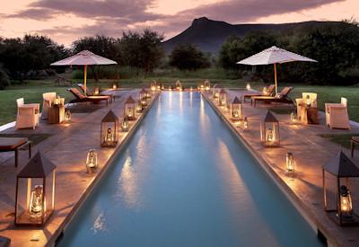 Pre dinner drinks by the swimming pool