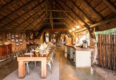 Thatched central guest area
