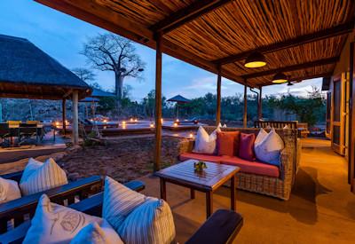 Covered outdoors lounge and dining room