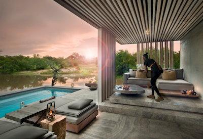 Private swimming pool deck