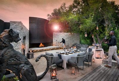 Outdoor boma dining areas