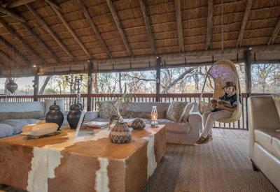 Chisomo offers up a thatched central guest area