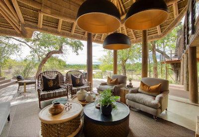 Thatched lounge and seating area
