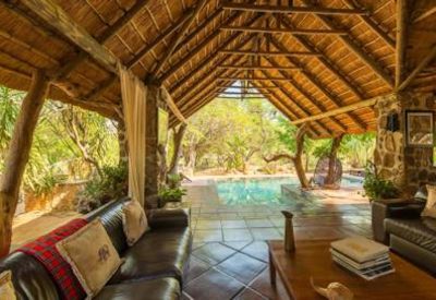 Thatched central guest area and lounge