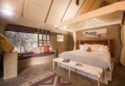 Luxury safari suites with views of river bed