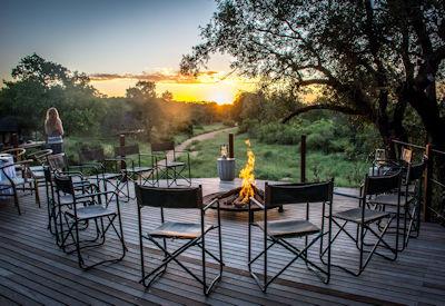 Sunset drinks on the main deck with an African sunset