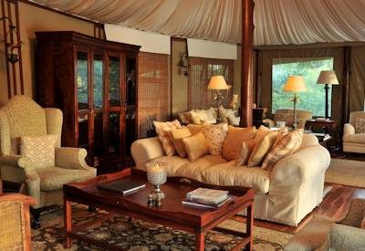 Main tented lounge area at Hamiltons