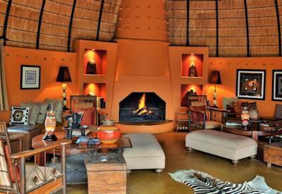 Main lounge area with a fireplace