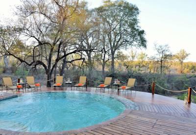 Swimming pool overlooking a elephant route