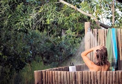Safari accommodation with outdoor shower