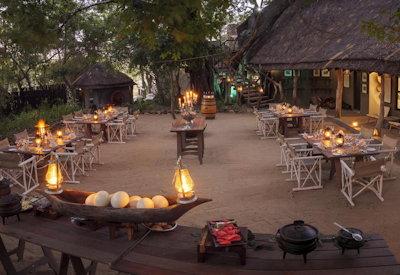 Outdoor dining in the boma area
