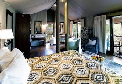 Luxury tent with en-suite bathroom