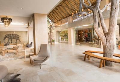 Thatched central guest area