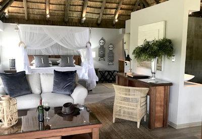 Thatched luxury suites with air conditioning