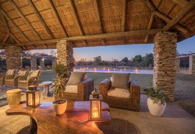 Thatched central guest area