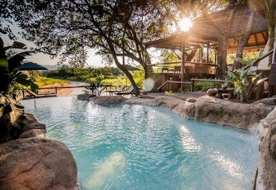 Large lodge swimming pool with views