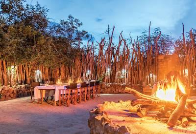 The open air boma at Leopard Hills