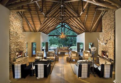Thatched central guest area