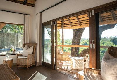 Game viewing from thatched chalets