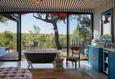 Outdoor showers and free standing bath tub