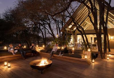 The main viewing deck with fire pit