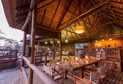 Thatched central guest area