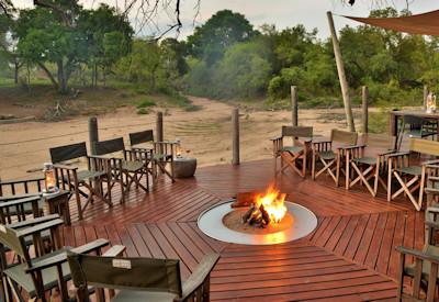 Outdoor fire pit area