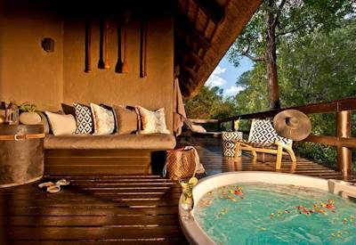 Heated private spa baths