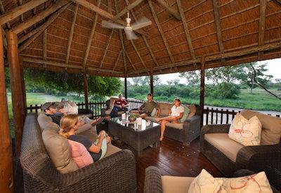 Thatched lounge area at Senalala