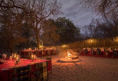 Outdoor boma and dining area