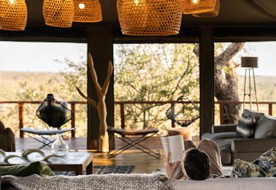 Wooden viewing deck overlooking the Timbavati