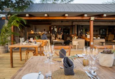 Outdoor lounge and dining area at Walkers