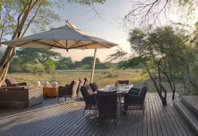 Wooden viewing deck with seating