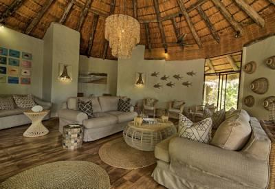 Thatched lounge and dining room