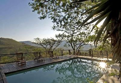 Large swimming pool at the lodge