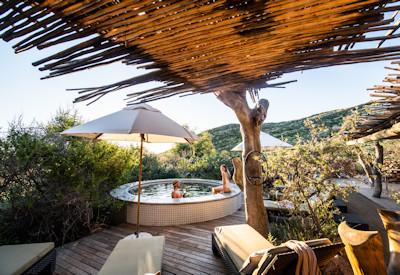 Small solar heated swimming pool