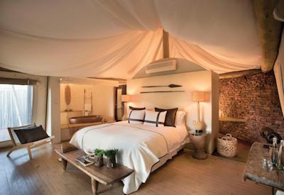 Tented and stone walled safari suites