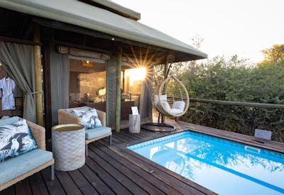 Private wooden decks and plunge pool
