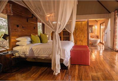 Luxuious tented bedrooms