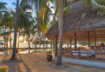 Thatched lounge and swimming pool