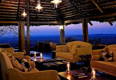 Thatched central guest area