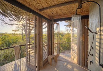 Indoor shower option with views