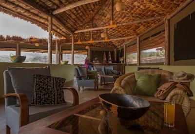 Thatched central guest area and lounge