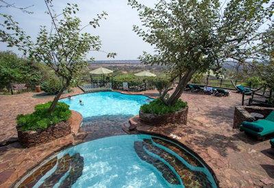 Two pools areas for families