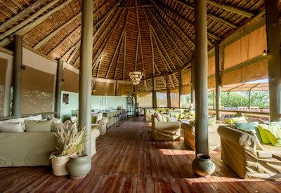 Thatched main lounge area