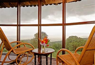 Views of the Ngorongoro caldera from the lodge