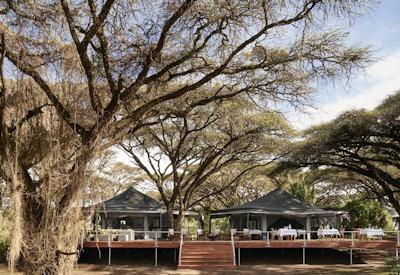 Camp tented central guest area